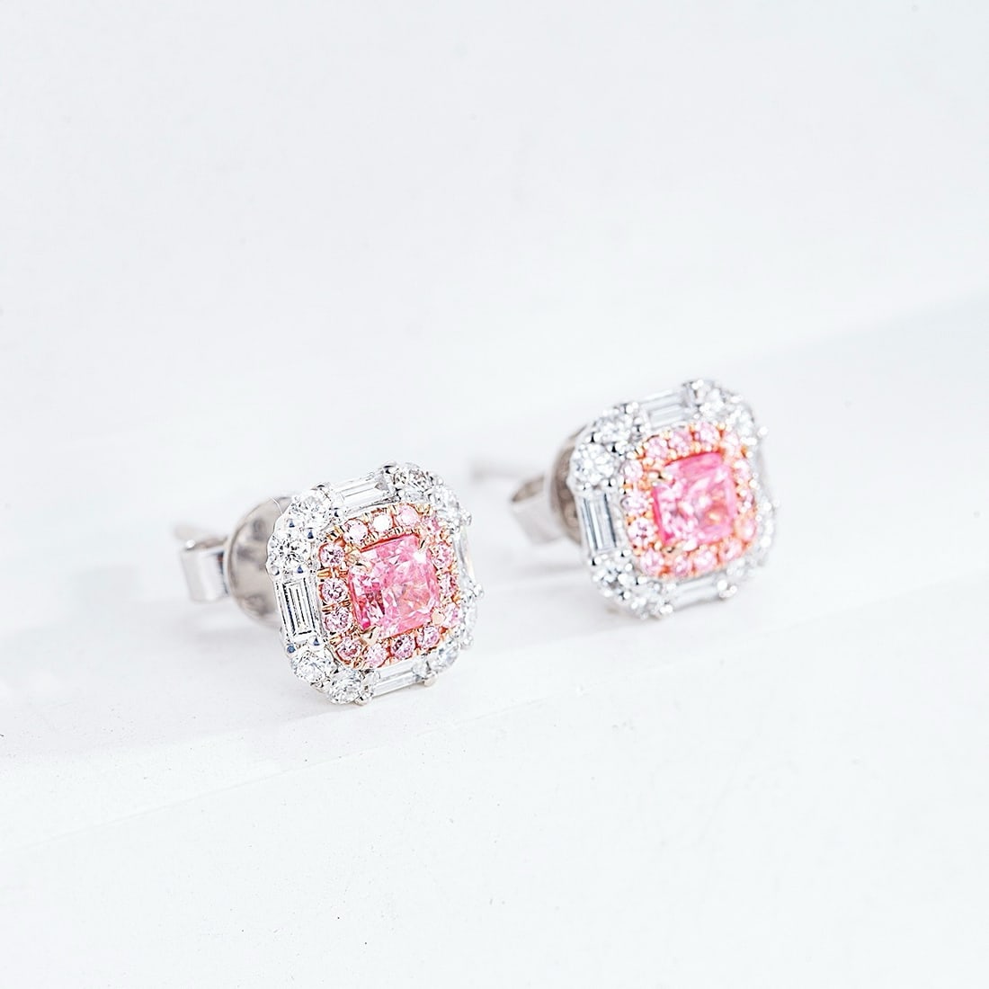 14k Gold 0.56 Ctw Natural Spinel & Diamond Earrings - 3