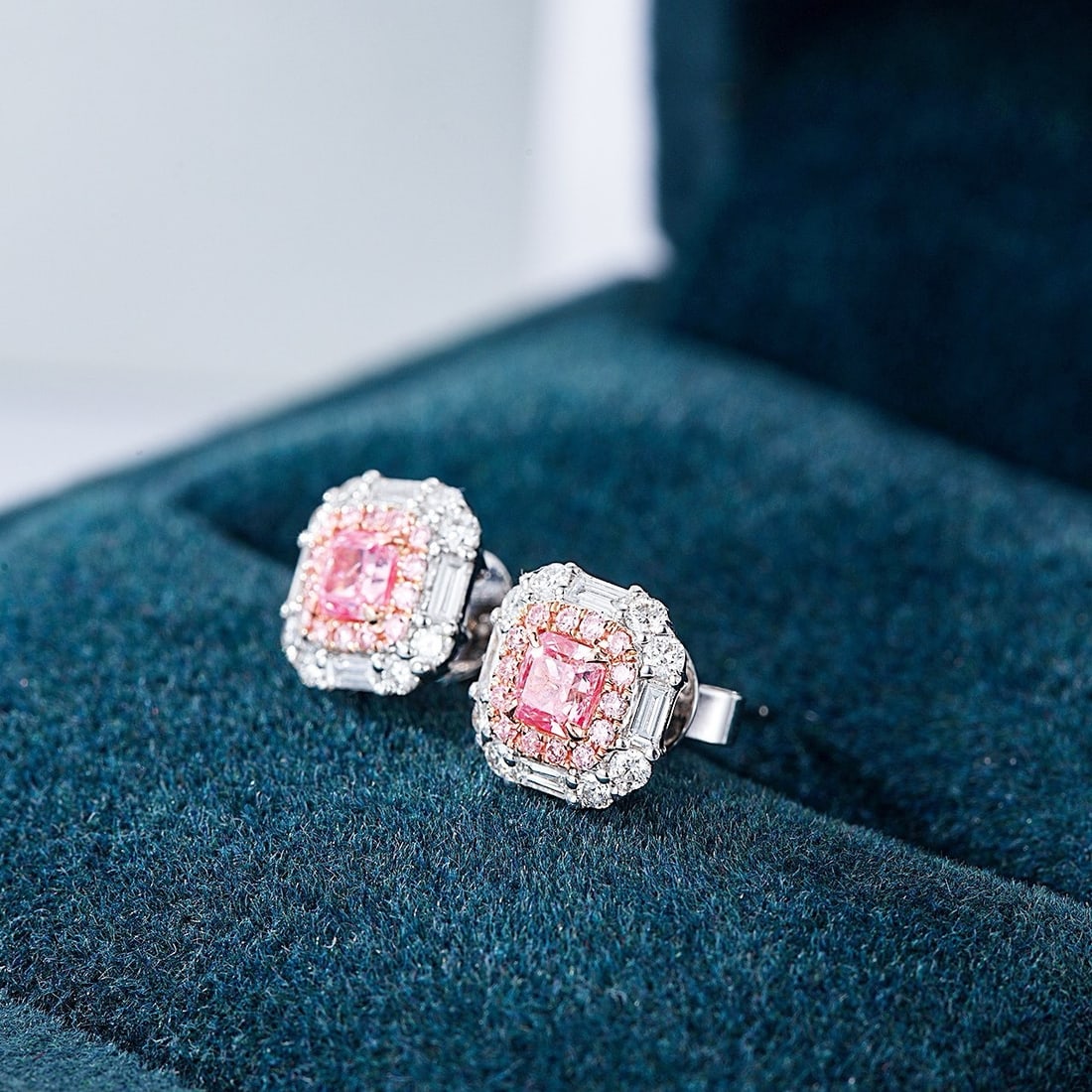 14k Gold 0.56 Ctw Natural Spinel & Diamond Earrings - 4