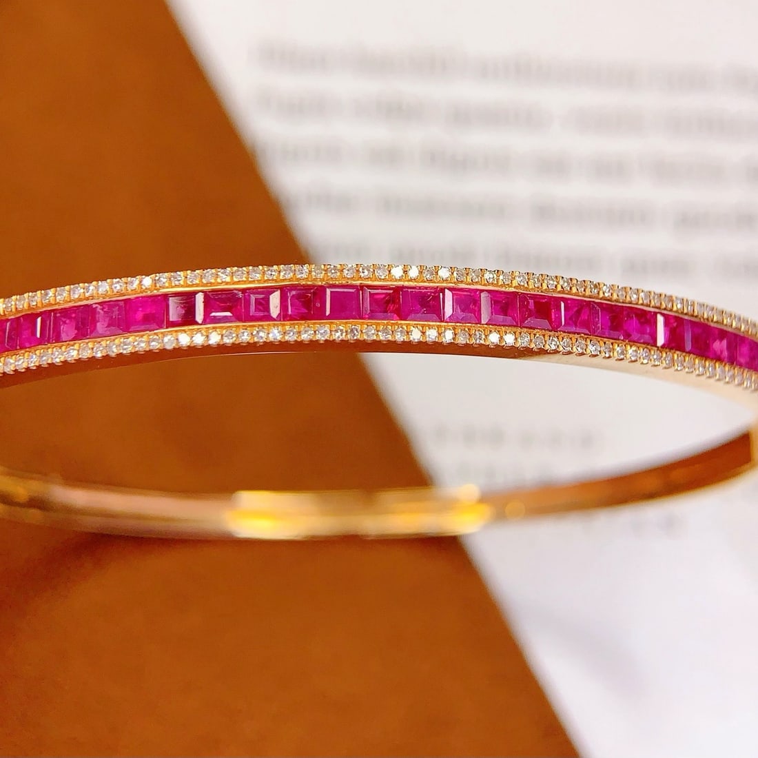 14k Gold 4.88 Ct Natural Ruby & Diamond Bracelet - 3