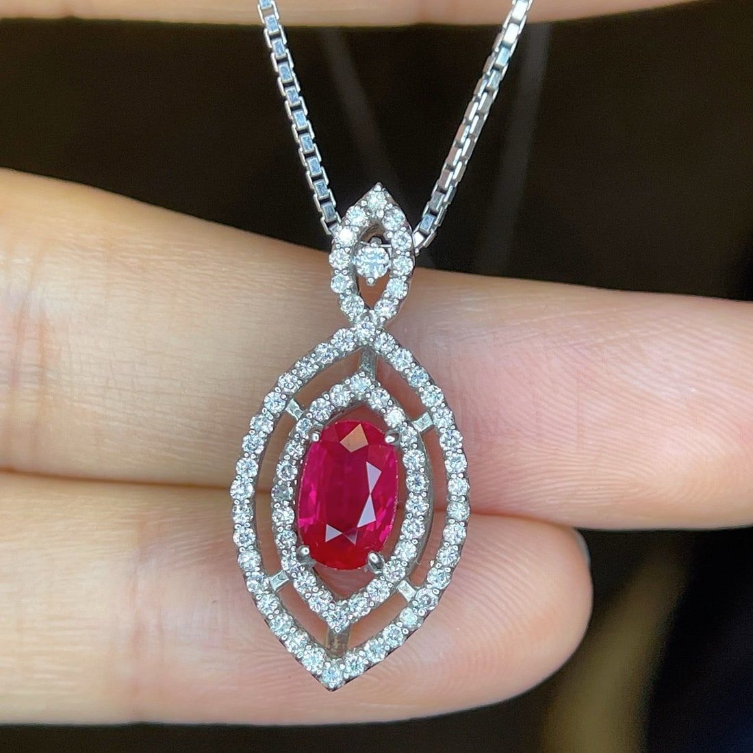 14k Gold 1.4 Ctw Natural Ruby & Diamond Necklace - 3