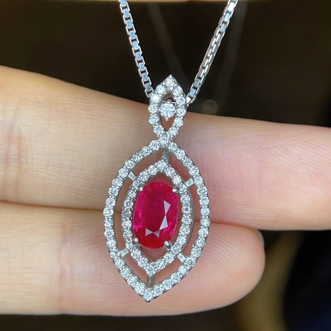 14k Gold 1.4 Ctw Natural Ruby & Diamond Necklace - 4
