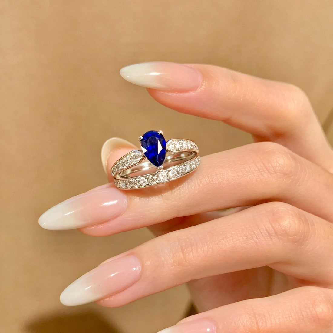 14k Gold 1.02 Ct Natural Sapphire & Diamond Ring - 2