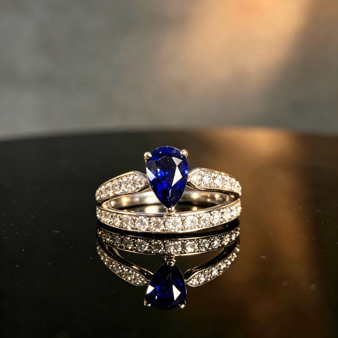 14k Gold 1.02 Ct Natural Sapphire & Diamond Ring - 5