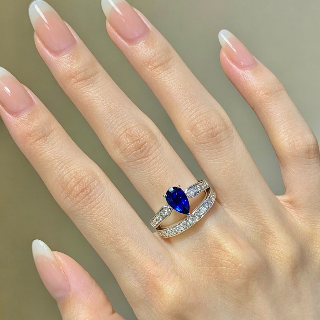 14k Gold 1.02 Ct Natural Sapphire & Diamond Ring - 6