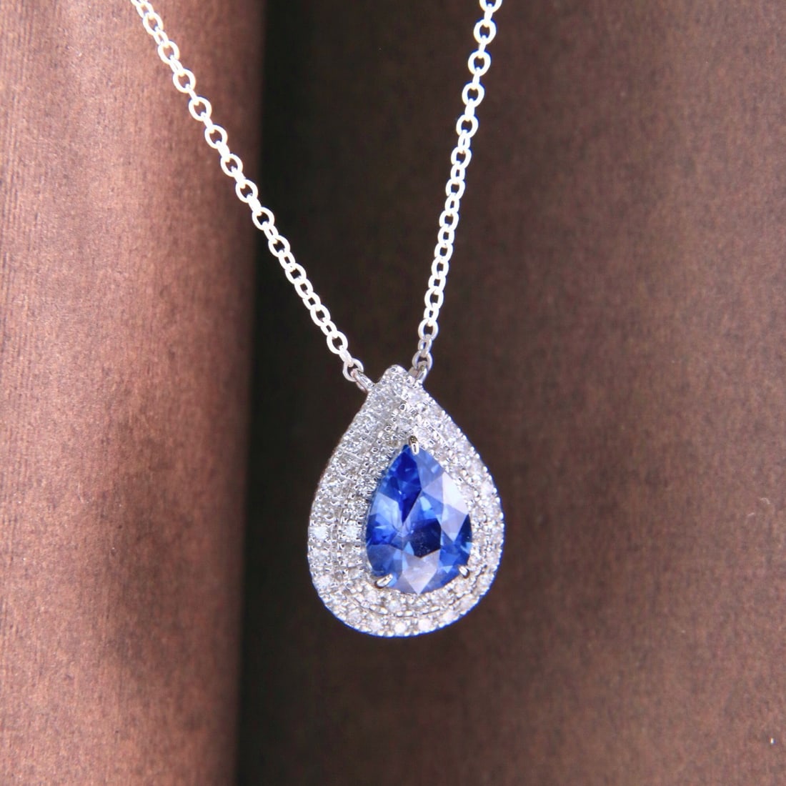 14k Gold 1.32 Ctw Natural Sapphire & Diamond Necklace - 5
