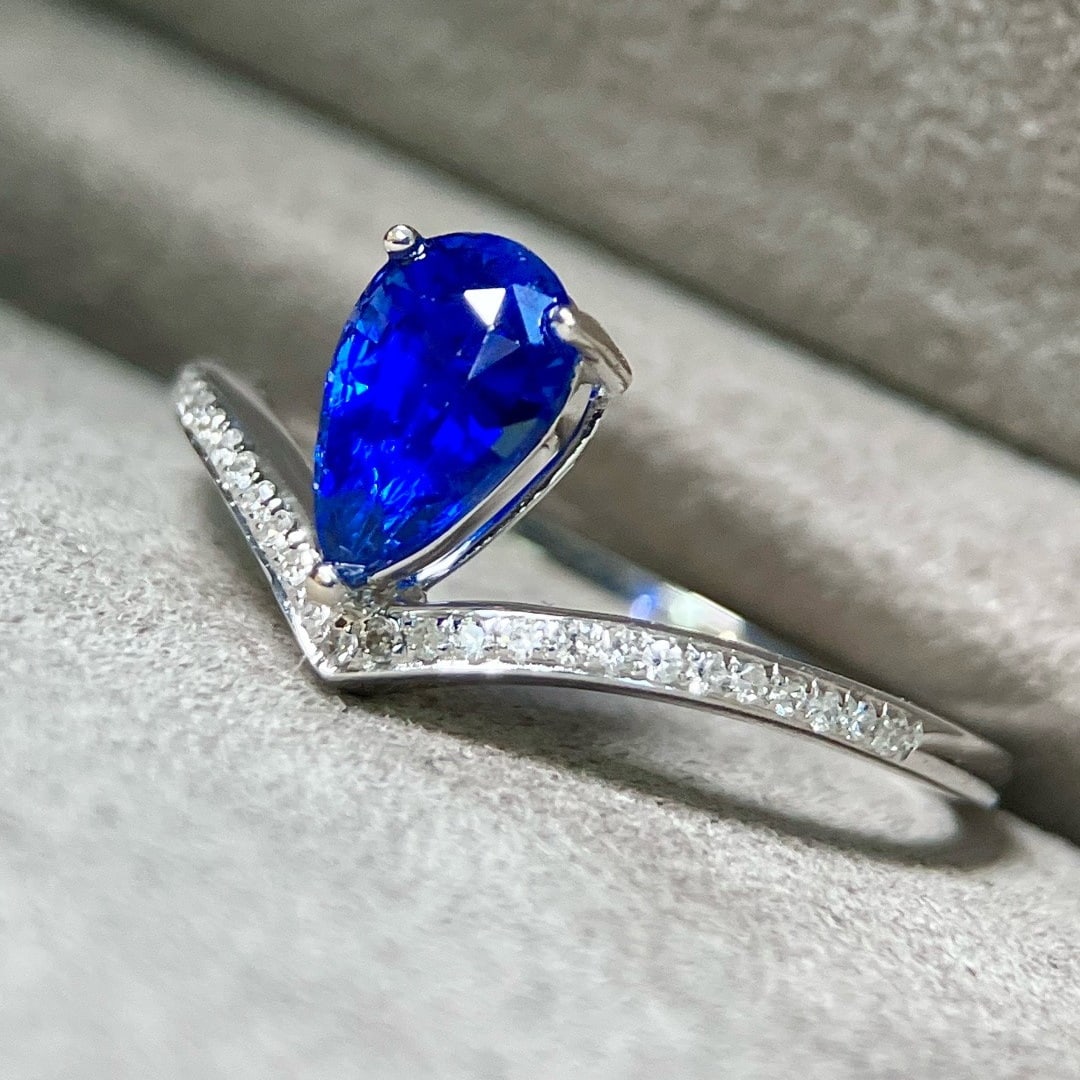 14k Gold 1.09 Ctw Natural Sapphire & Diamond Ring - 2