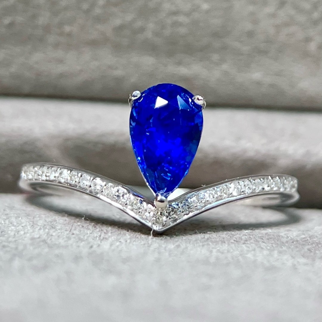 14k Gold 1.09 Ctw Natural Sapphire & Diamond Ring - 3