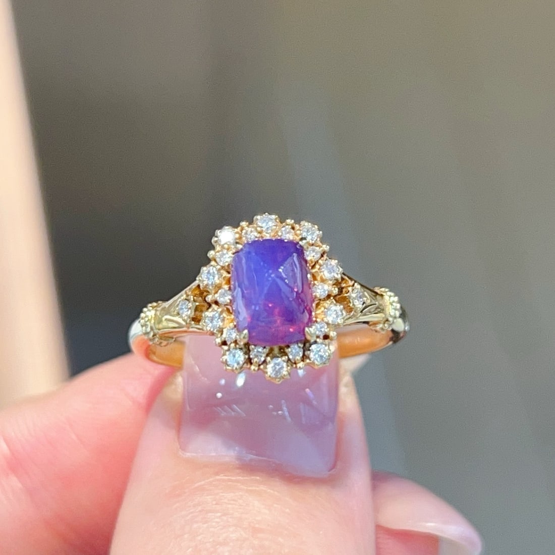 14k Gold 2.25 Ctw Natural Sapphire & Diamond Ring - 4
