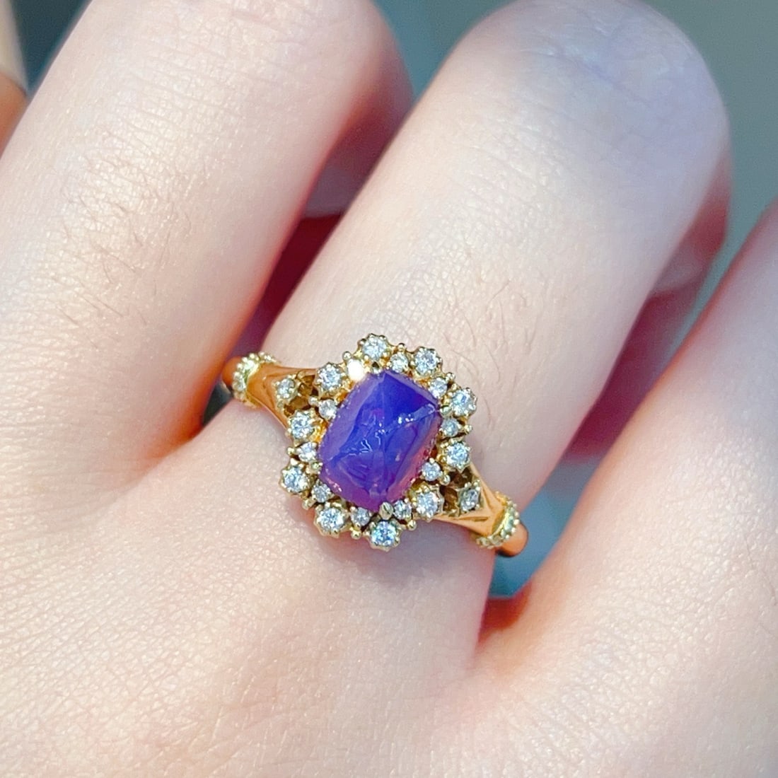 14k Gold 2.25 Ctw Natural Sapphire & Diamond Ring - 6