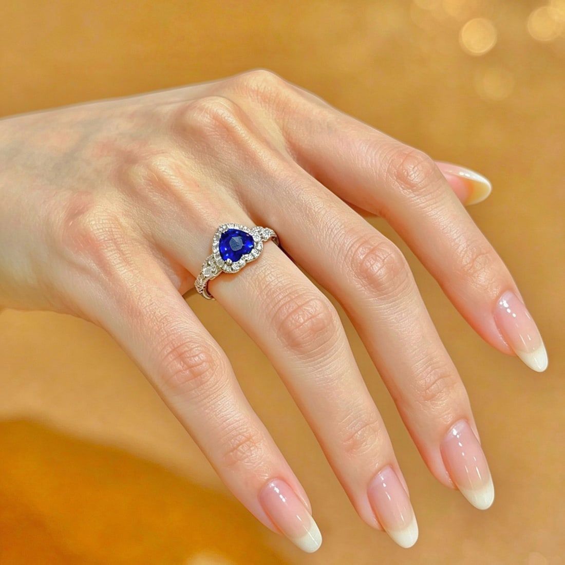 14k Gold 1.52 Ct Natural Sapphire & Diamond Ring - 3
