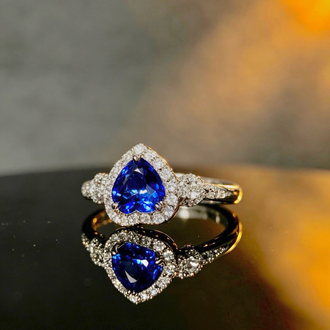 14k Gold 1.52 Ct Natural Sapphire & Diamond Ring - 5