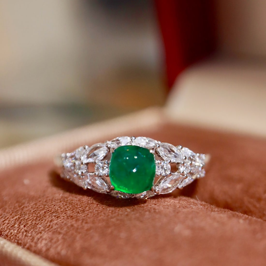 14k Gold 1.28 Ctw Natural Emerald & Diamond Ring - 3