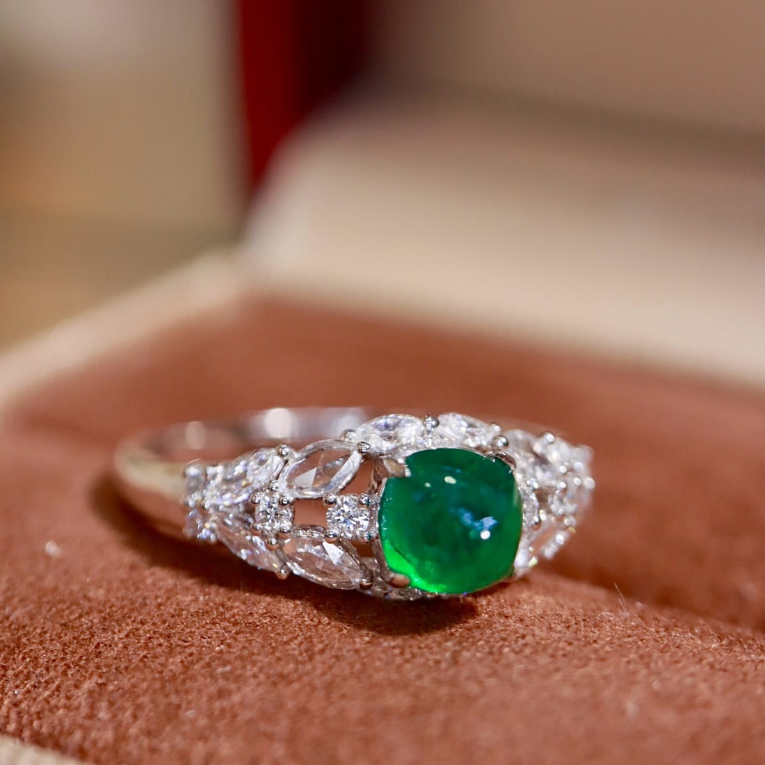 14k Gold 1.28 Ctw Natural Emerald & Diamond Ring - 4