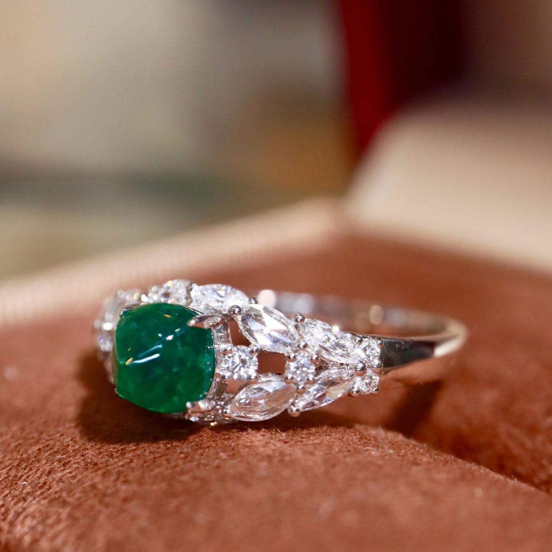 14k Gold 1.28 Ctw Natural Emerald & Diamond Ring - 5