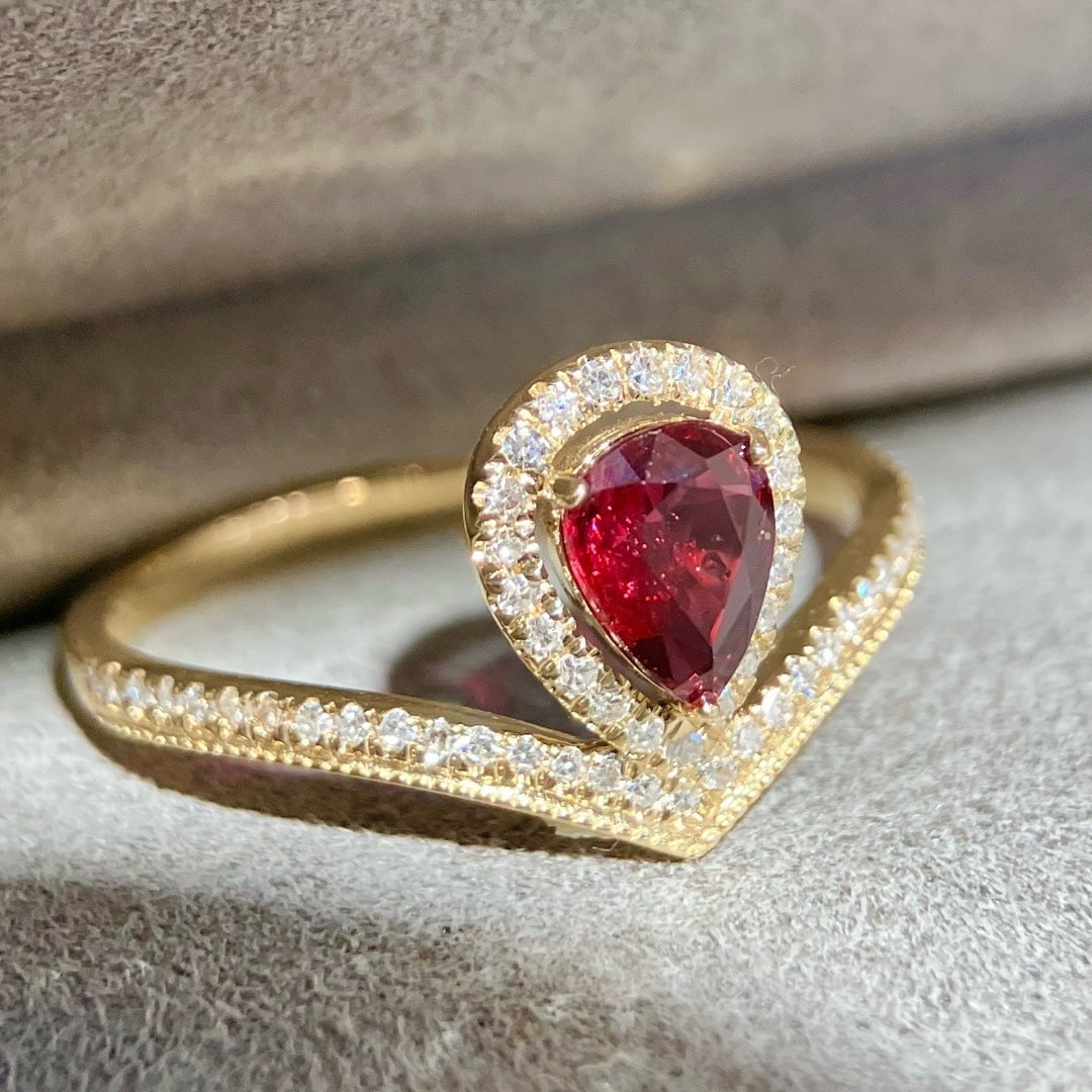 14k Gold 0.76 Ctw Natural Ruby & Diamond Ring - 2