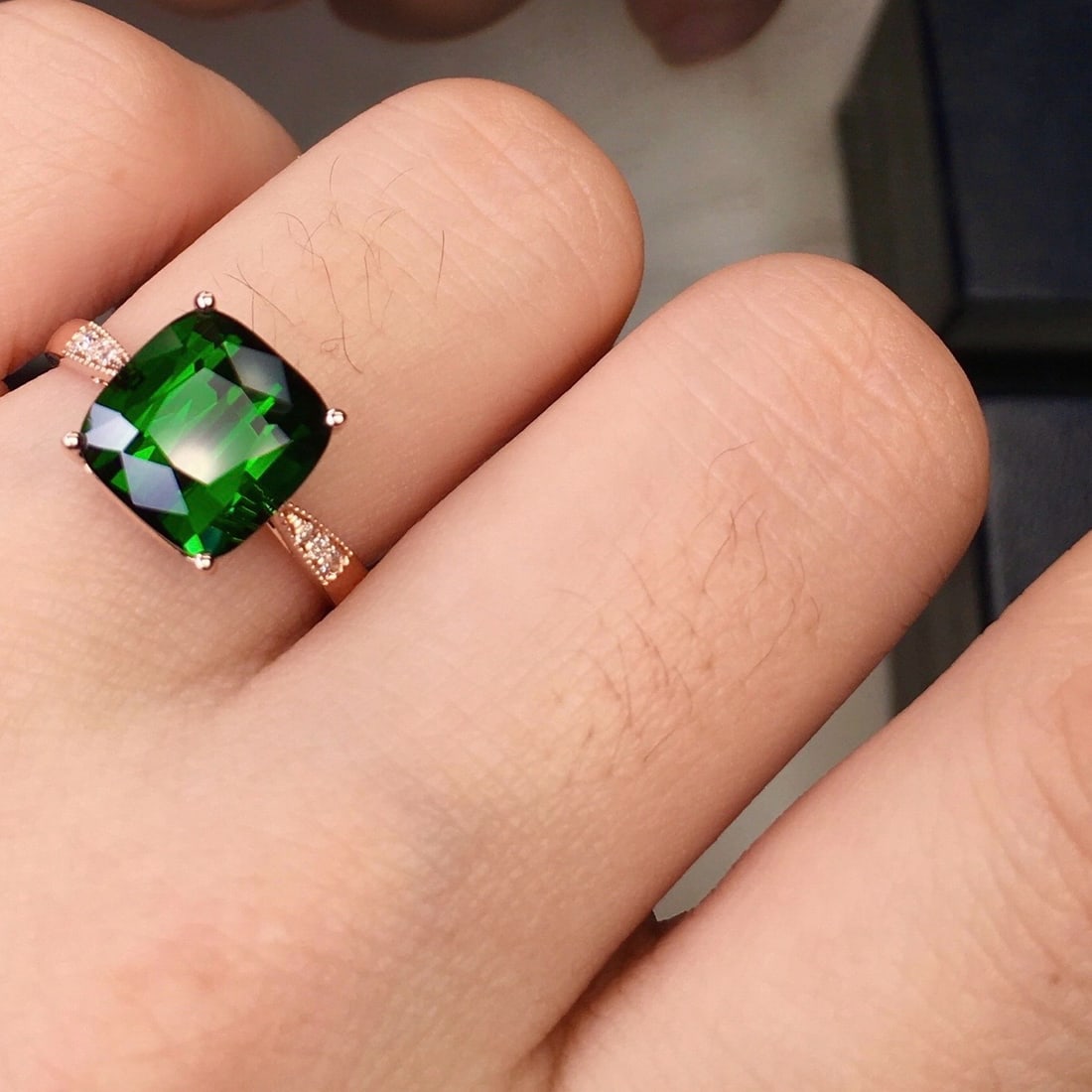 14k Gold 4.5 Ct Natural Tourmaline & Diamond Ring - 7