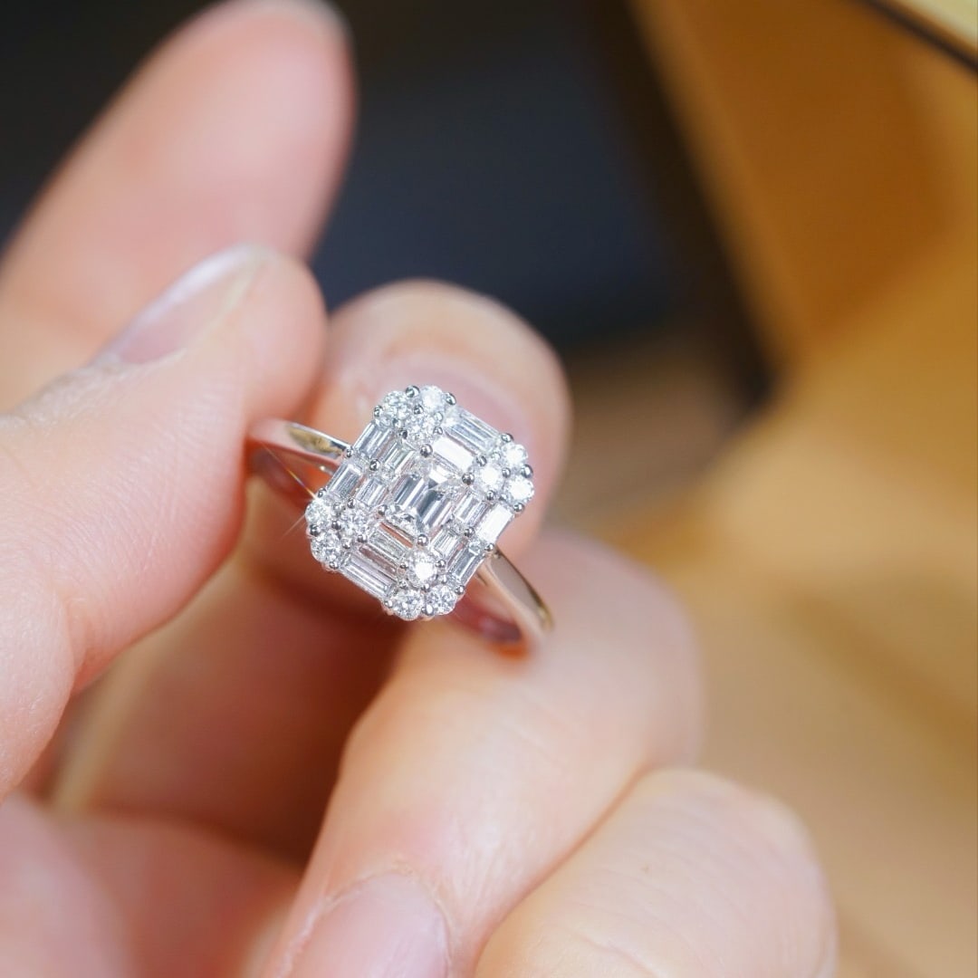 14k Gold 0.80 Ctw Natural H Diamond Ring - 2