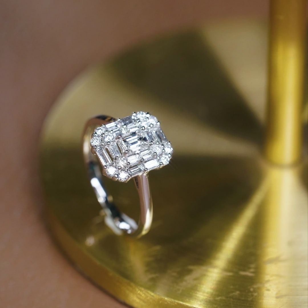 14k Gold 0.80 Ctw Natural H Diamond Ring - 3