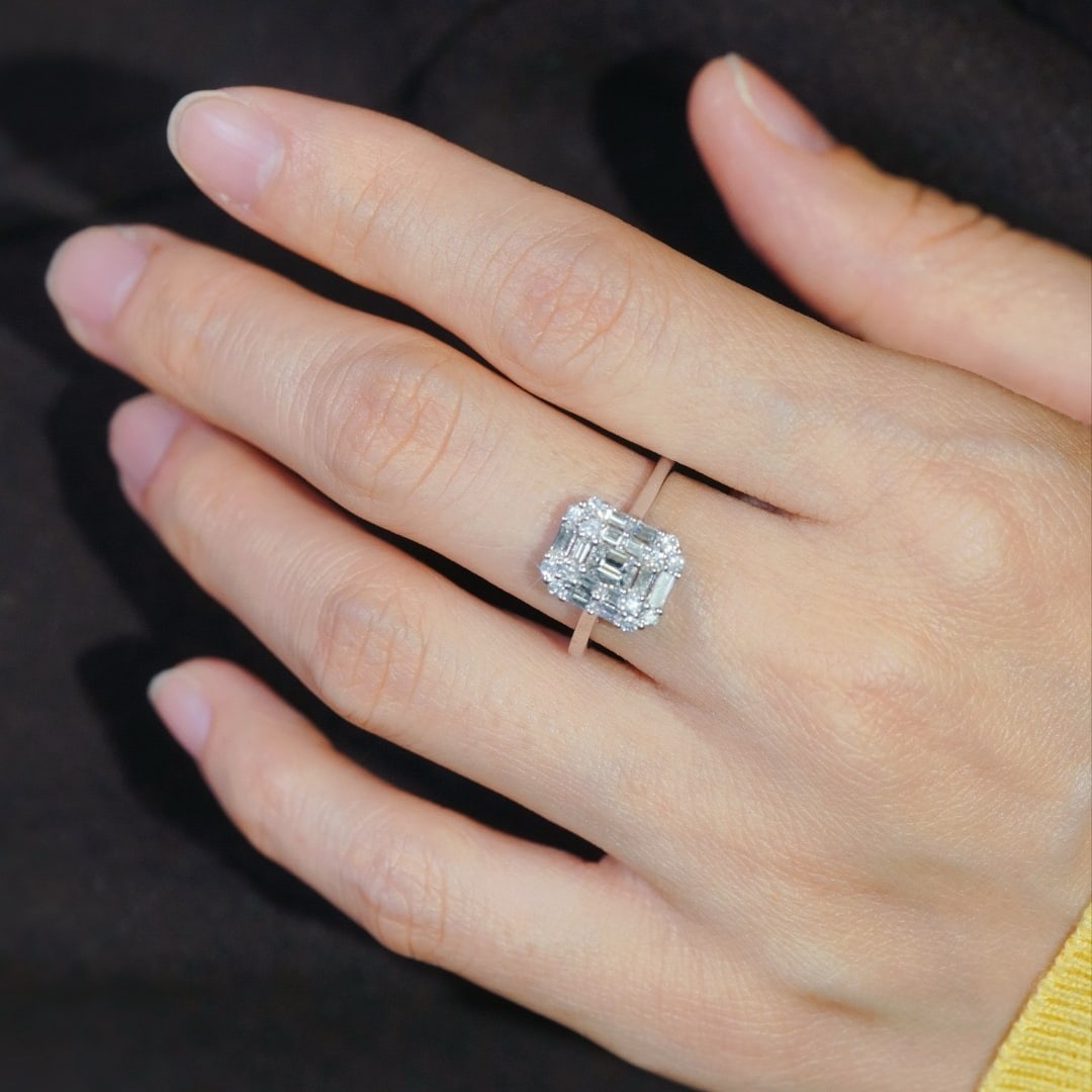 14k Gold 0.80 Ctw Natural H Diamond Ring - 5