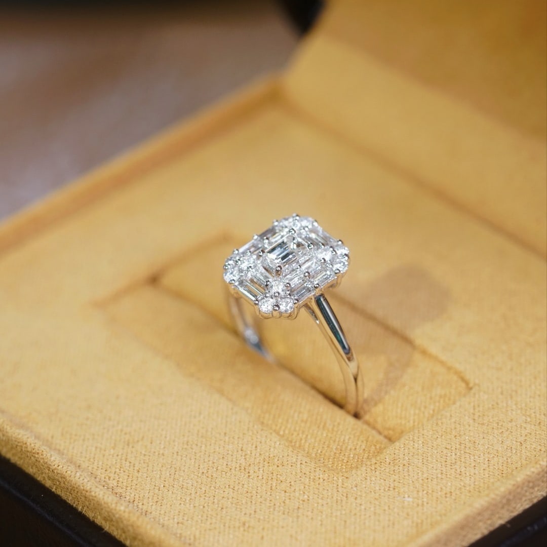14k Gold 0.80 Ctw Natural H Diamond Ring - 6