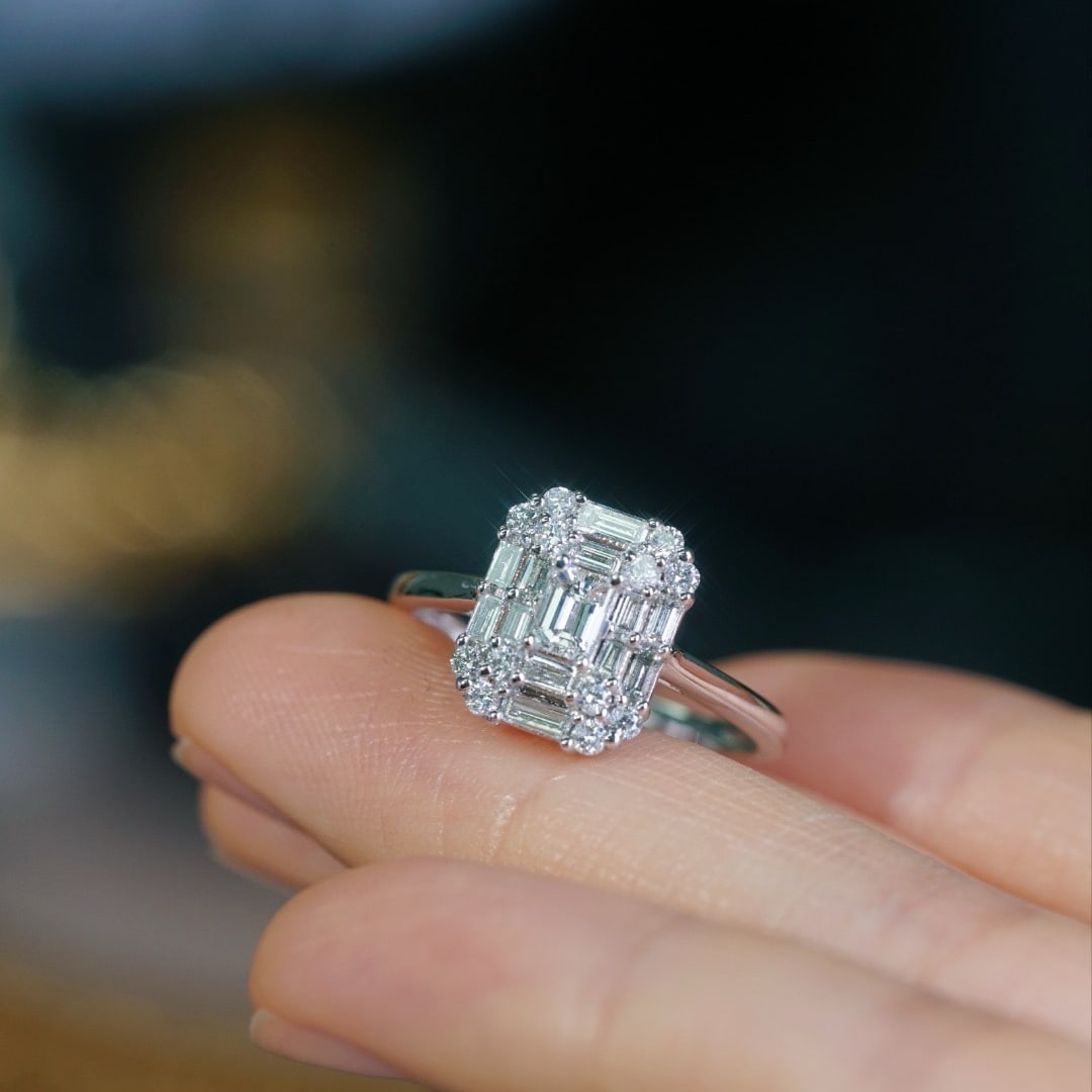 14k Gold 0.80 Ctw Natural H Diamond Ring - 7