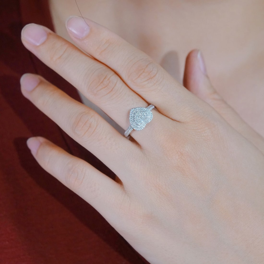 14k Gold 0.30 Ct Natural H Diamond Ring - 4