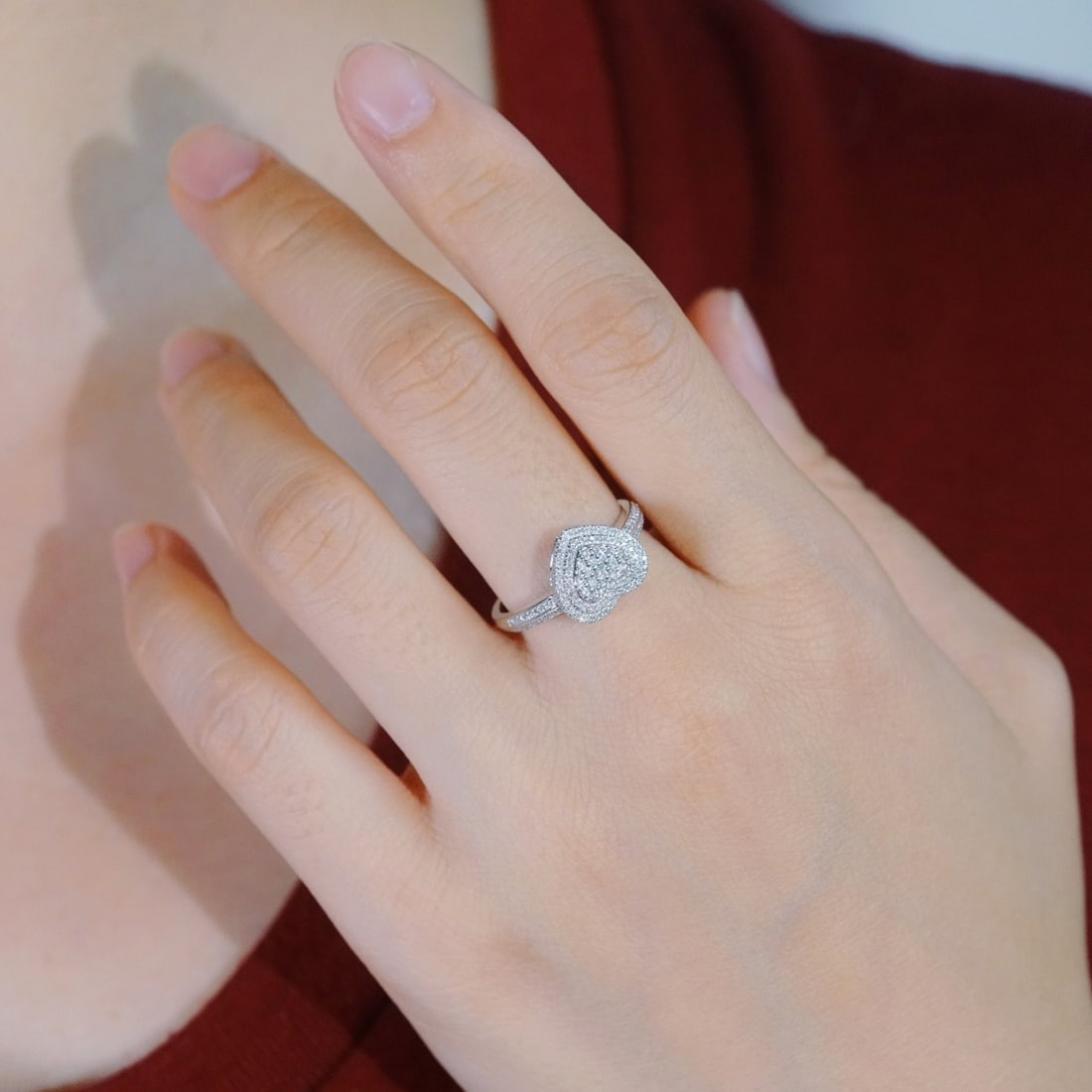 14k Gold 0.30 Ct Natural H Diamond Ring - 5
