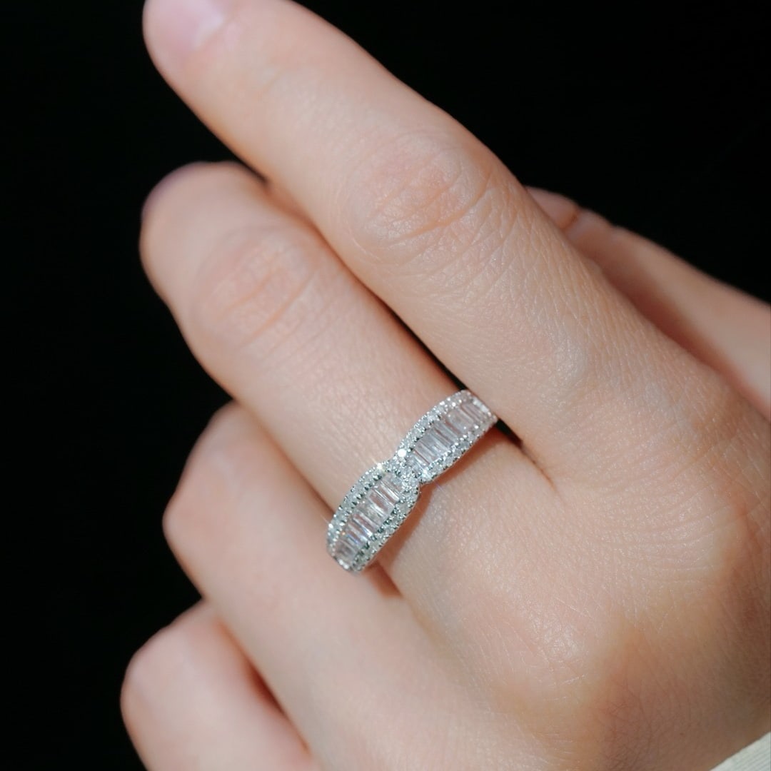 14k Gold 0.50 Ct Natural H Diamond Ring - 4