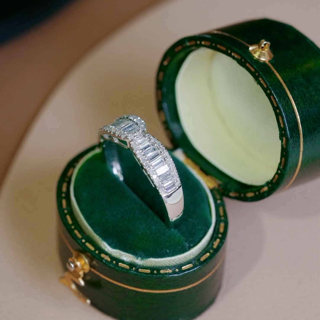 14k Gold 0.50 Ct Natural H Diamond Ring - 6