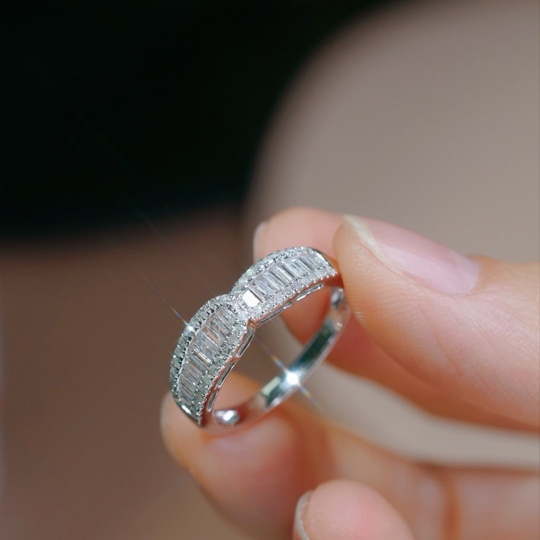 14k Gold 0.50 Ct Natural H Diamond Ring - 8