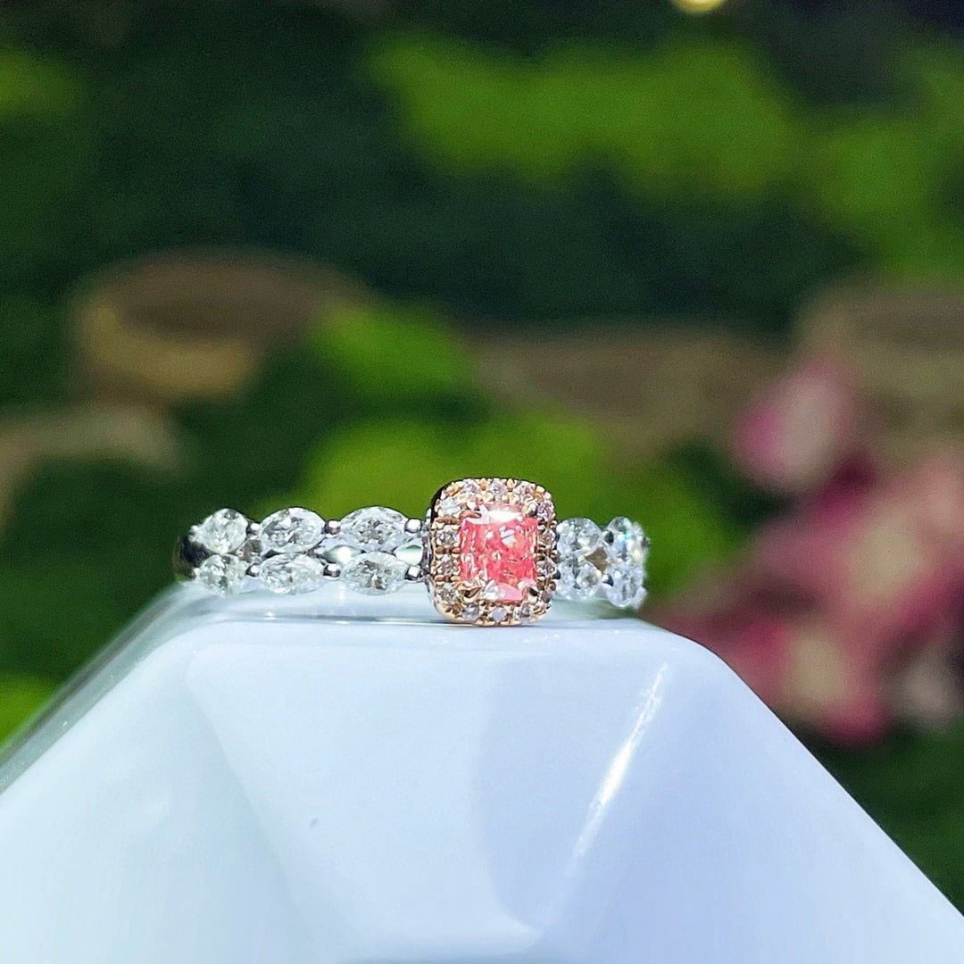 14k Gold 0.75 Ctw Natural Pink Diamond & Diamond Ring - 2