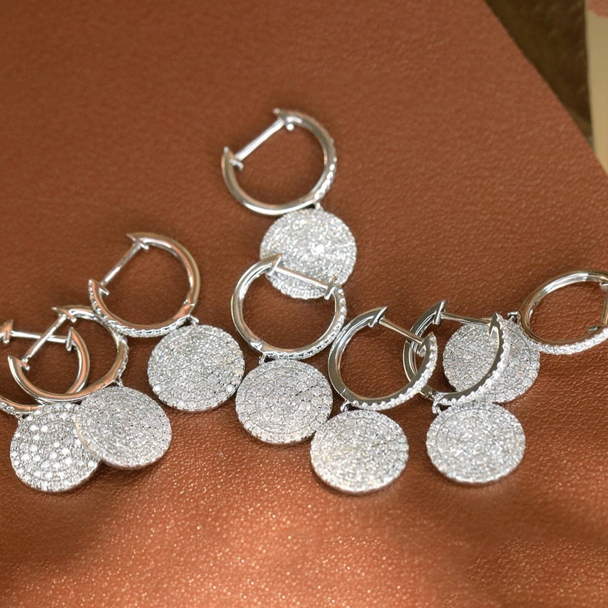 14k Gold 1 Ct Natural H Diamond Earrings - 2