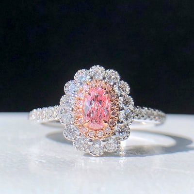 14k Gold 0.73 Ctw Natural Pink Diamond & Diamond Ring (1 of 5)