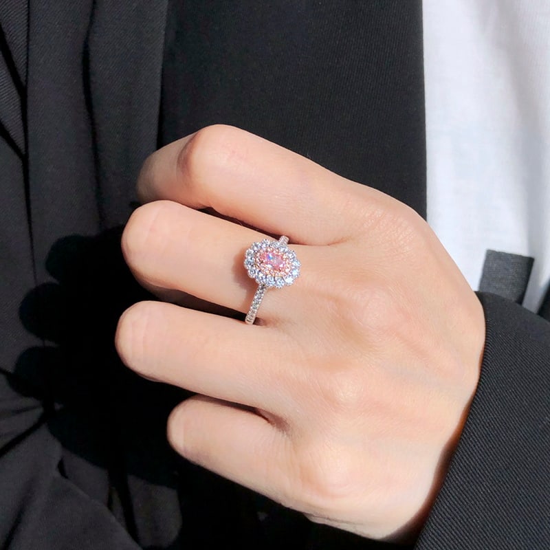 14k Gold 0.73 Ctw Natural Pink Diamond & Diamond Ring - 2