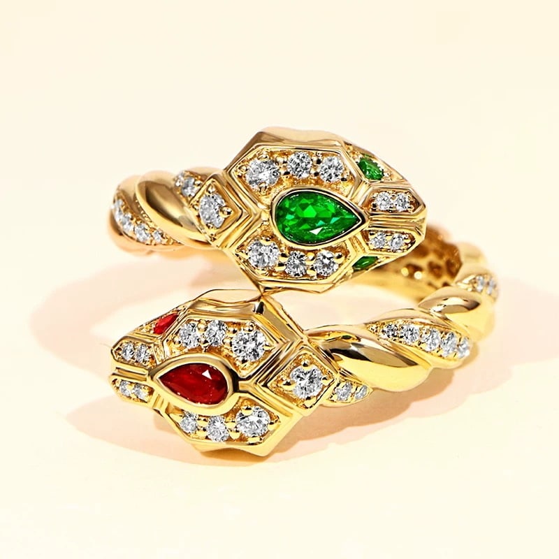 14k Gold 0.38 Ctw Natural Emerald & Ruby Ring (1 of 6)