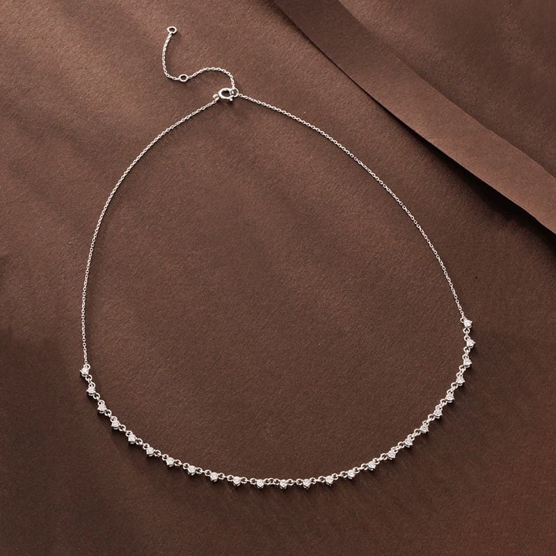 14k Gold 1.12 Ct Natural H Diamond Necklace: Ref:230947035 // gold content:14k gold // main gemstone:diamond // shape:round // carat weight:1. 12ct // clarity grade:vs-si // color:h // treatment:natural // cut grade:g // Condition: NewLow