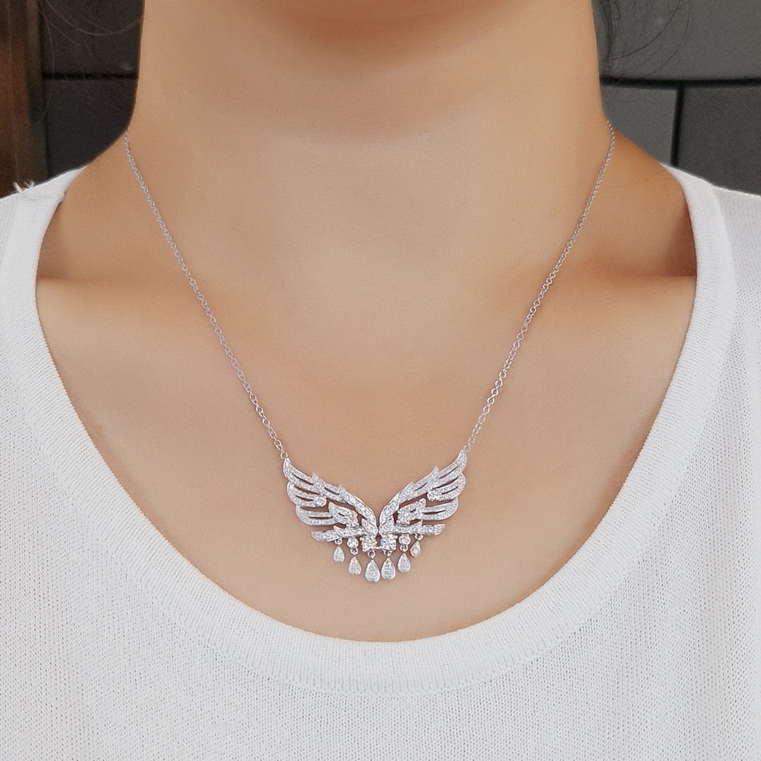 14k Gold 1.5 Ct Natural H Diamond Necklace - 8