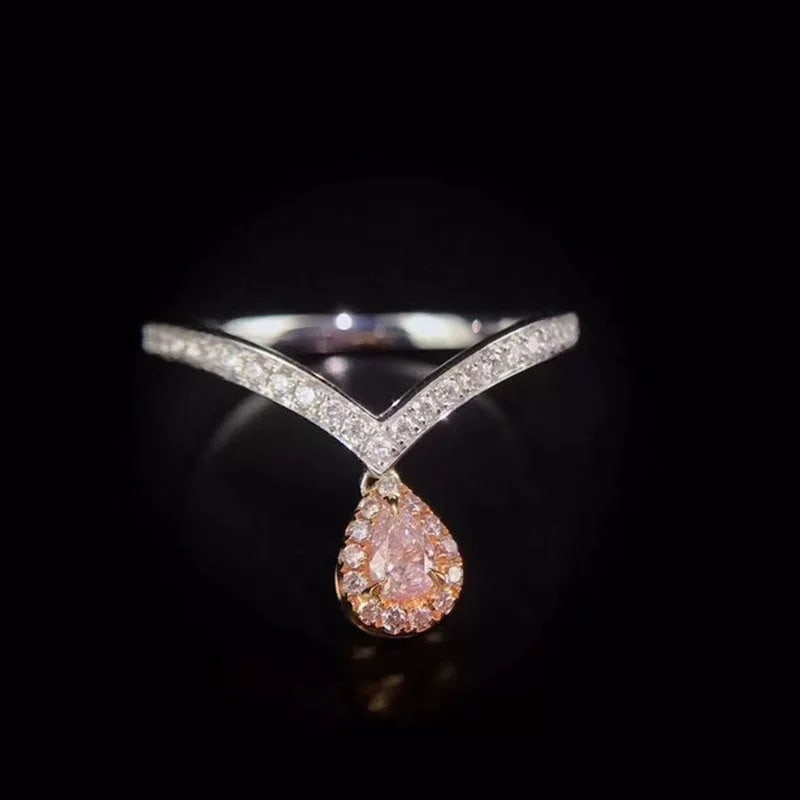 14k Gold 0.27 Ctw Natural Pink Diamond & Diamond Ring (1 of 6)