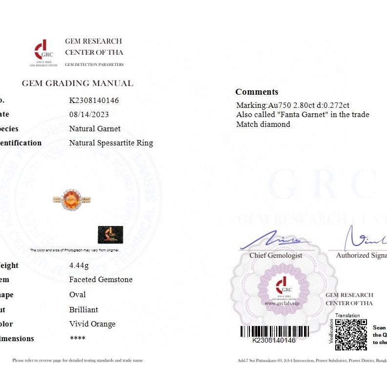 14k Gold 3.07 Ctw Natural Spessartine & Diamond Ring - 4