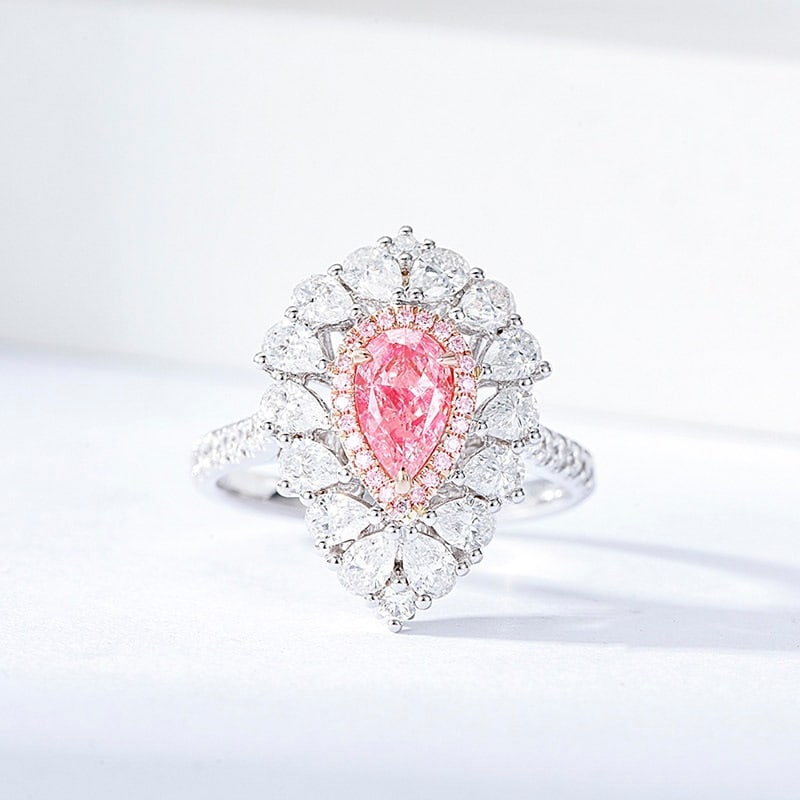 14k Gold 2.28 Ctw Natural Pink Diamond & Diamond Ring/pendant( Without Chain ) - 2