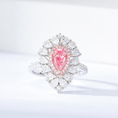 14k Gold 2.28 Ctw Natural Pink Diamond & Diamond Ring/pendant( Without Chain ) - 3