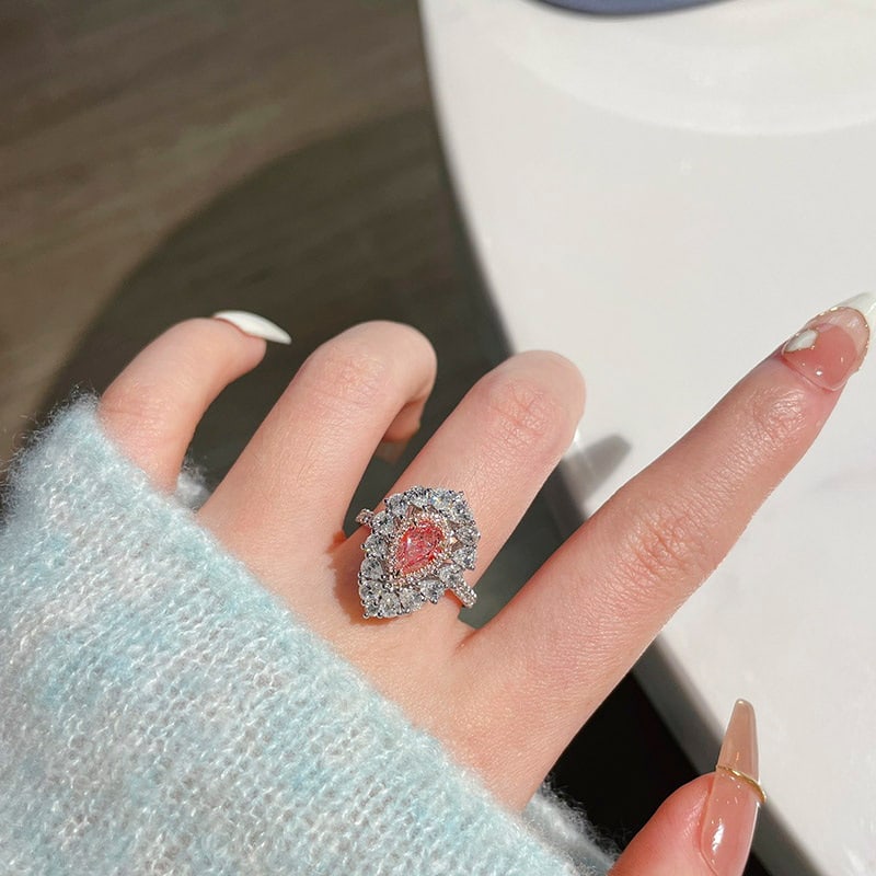 14k Gold 2.28 Ctw Natural Pink Diamond & Diamond Ring/pendant( Without Chain ) - 6