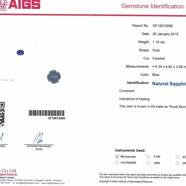 14k Gold 1.17 Ctw Natural Sapphire & Diamond Pendant( Without Chain ) - 2