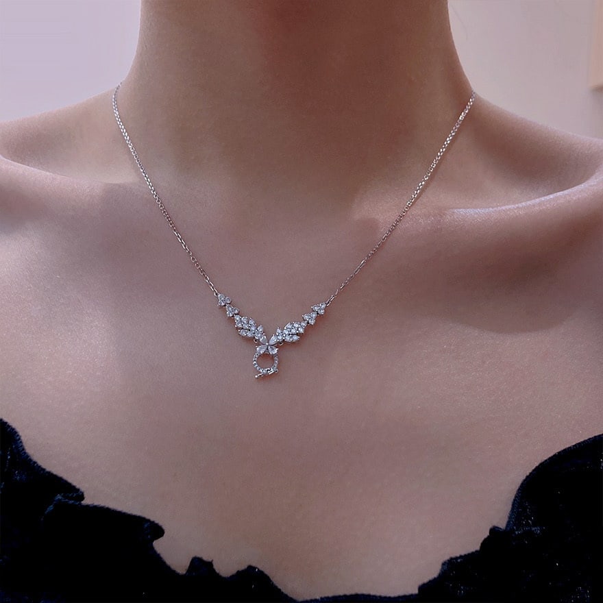 14k Gold 1 Ct Natural H Diamond Necklace - 4