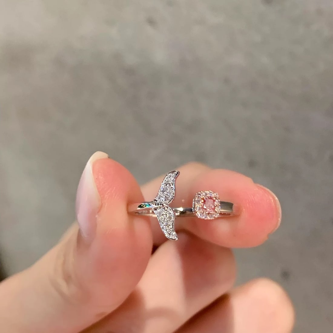 14k Gold 0.16 Ctw Natural Pink Diamond & Diamond Ring - 3