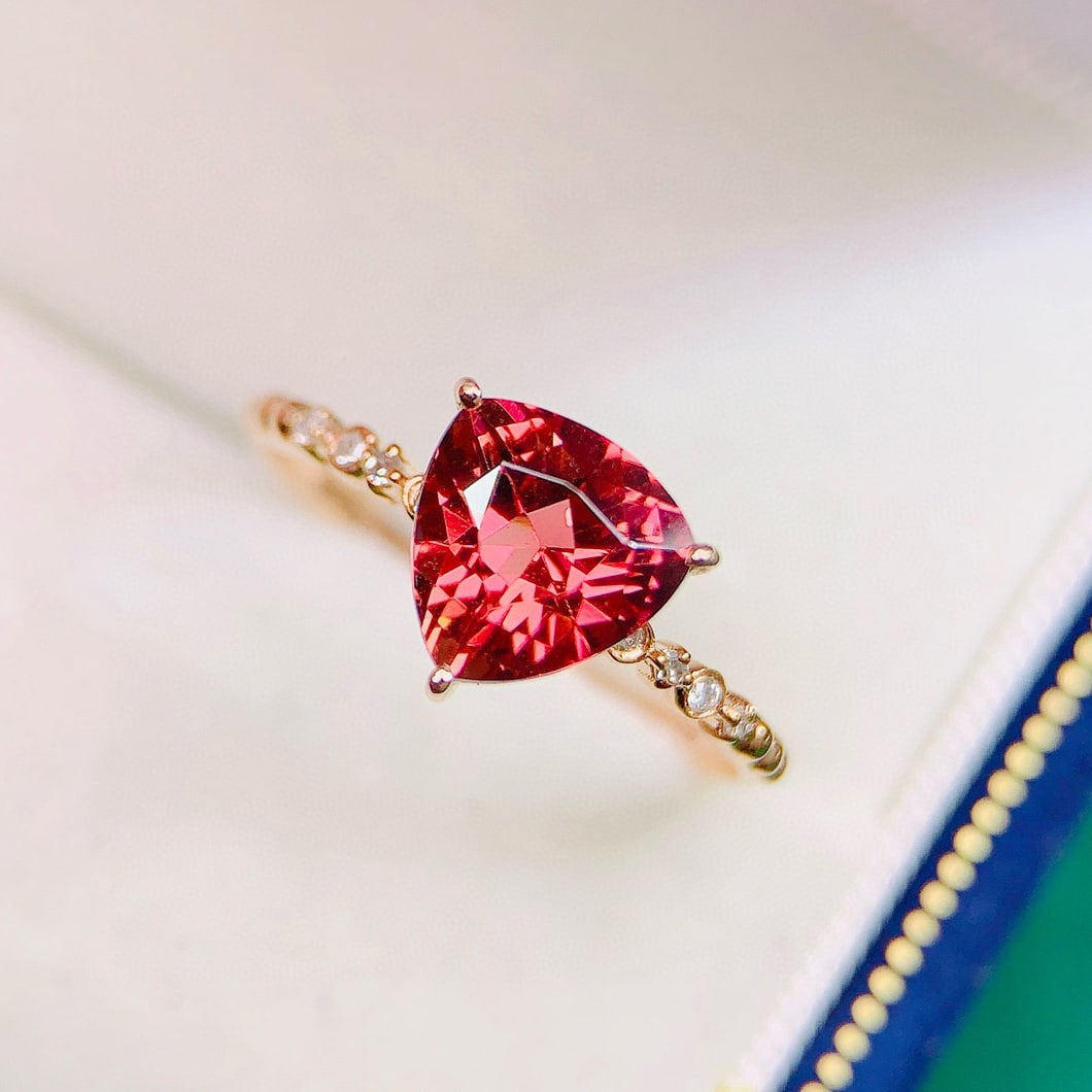 14k Gold 1.79 Ctw Natural Tourmaline & Diamond Ring - 2