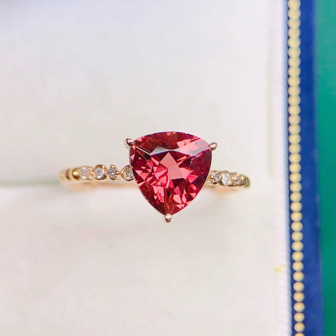 14k Gold 1.79 Ctw Natural Tourmaline & Diamond Ring - 3