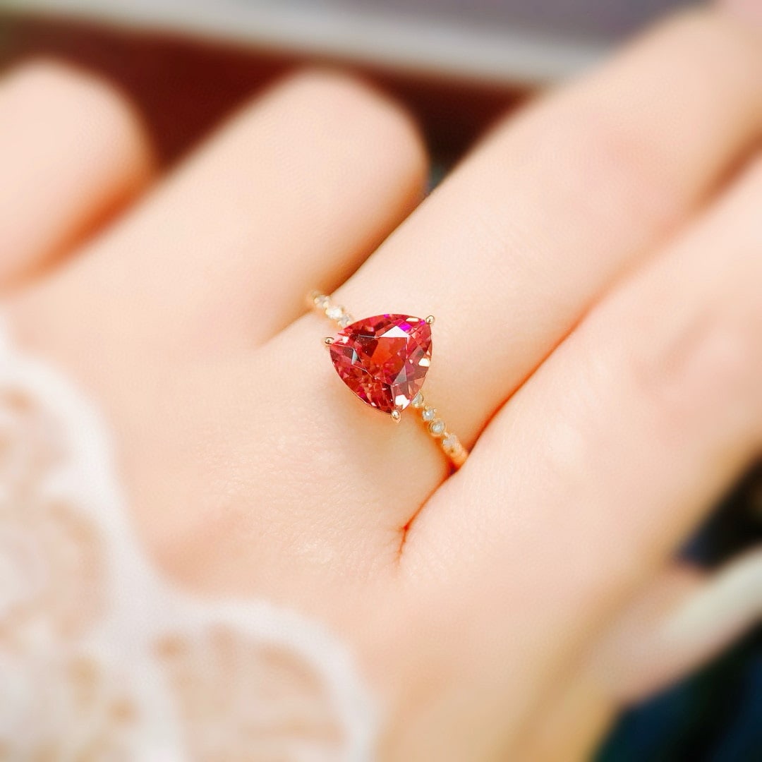 14k Gold 1.79 Ctw Natural Tourmaline & Diamond Ring - 4