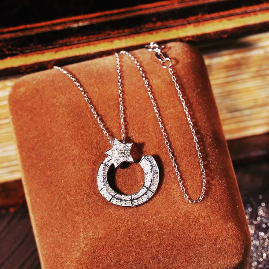 14k Gold 0.38 Ct Natural H Diamond Necklace: Ref:230947162 // gold content:14k gold // main gemstone:diamond // shape:round // carat weight:0. 38ct // clarity grade:vs-si // color:h // treatment:natural // cut grade:g // Condition: NewLow