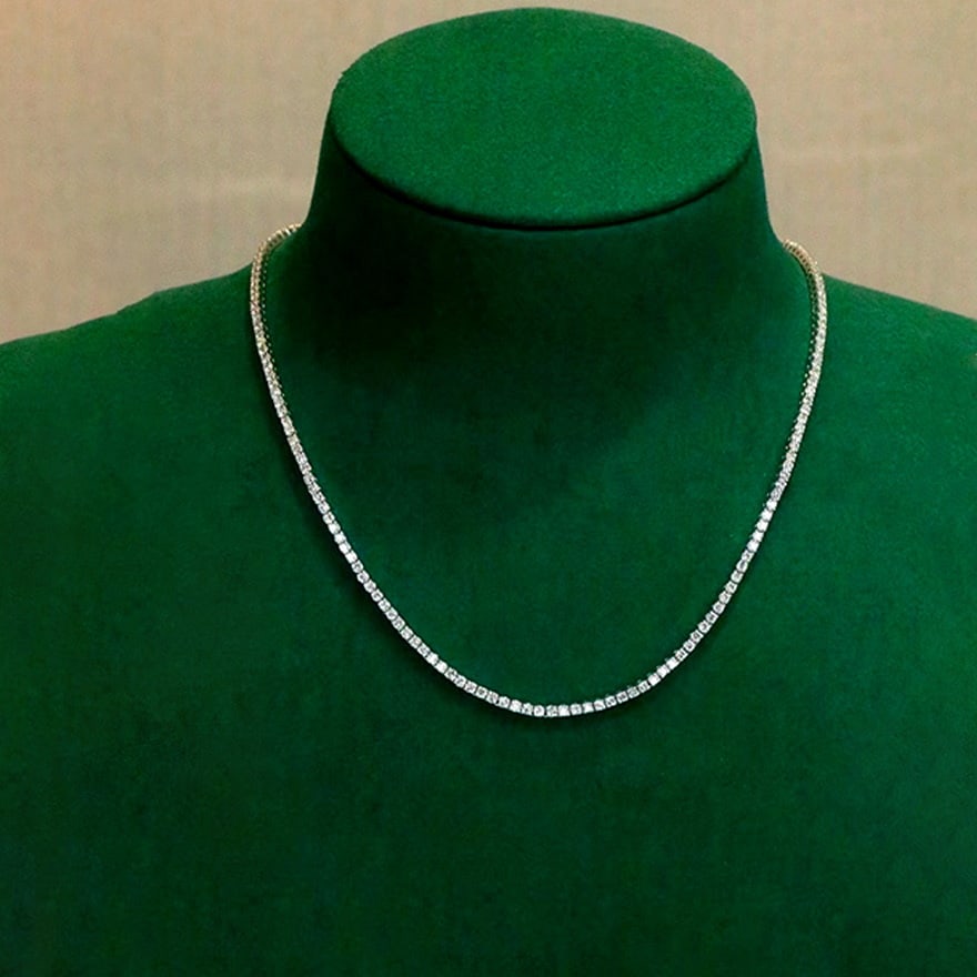 14k Gold 5.2 Ct Natural H Diamond Necklace: Ref:230947173 // gold content:14k gold // main gemstone:diamond // shape:round // carat weight:5. 2ct // clarity grade:vs-si // color:h // treatment:natural // cut grade:g // Condition: NewLow